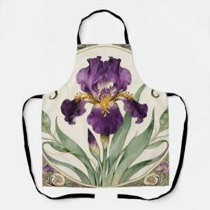Art Nouveau Purple Iris Apron