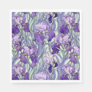 Art Nouveau purple iris Napkins