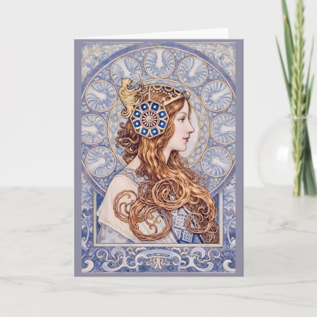 Art Nouveau Queen Portrait Card (Front)