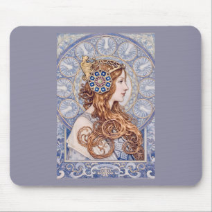 Art Nouveau Queen Portrait Mouse Pad