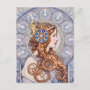 Art Nouveau Queen Portrait Postcard