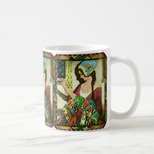 Art Nouveau Quilter Poster – Vintage Sewing Woman Coffee Mug