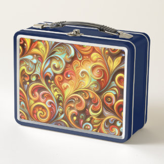Art Nouveau: Radiant Baroque twirls Metal Lunchbox