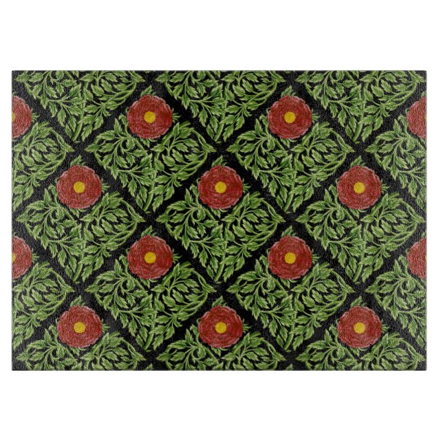 Art Nouveau Red Rose De Morgan  Cutting Board (Front)