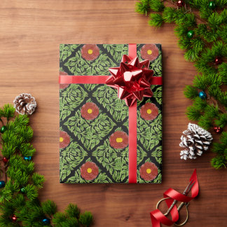 Art Nouveau Red Rose De Morgan Wrapping Paper