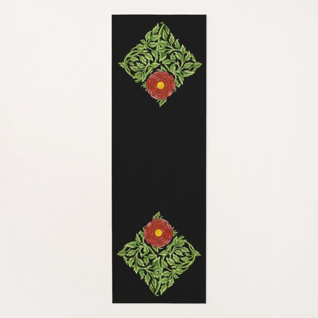 Art Nouveau Red Rose De Morgan  Yoga Mat (Front)