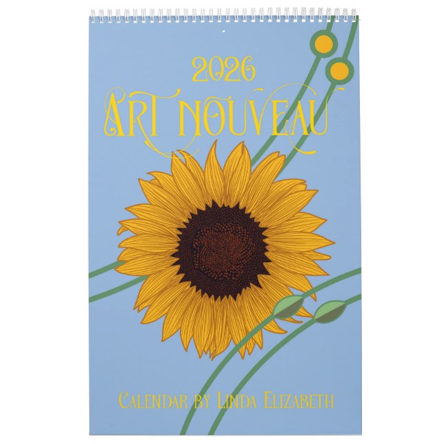 Art Nouveau Retro Floral Botanical Calendar (Cover)