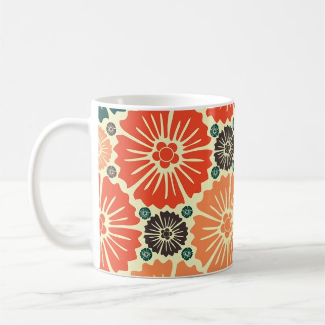 Art Nouveau Retro Wallpaper Design. Coffee Mug (Left)