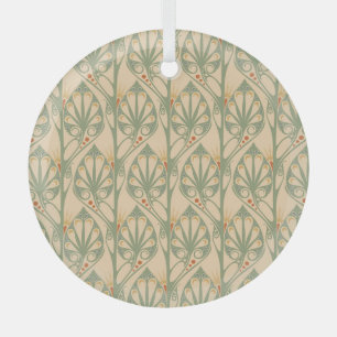 Art Nouveau, Retro Wallpaper Design. Glass Tree Decoration