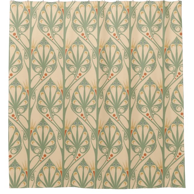 Art Nouveau, Retro Wallpaper Design. Shower Curtain (Front)