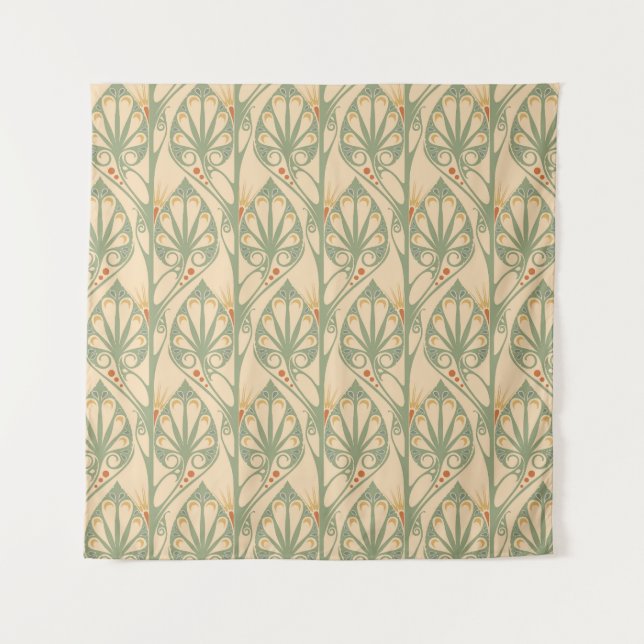 Art Nouveau, Retro Wallpaper Design. Tapestry (Front)