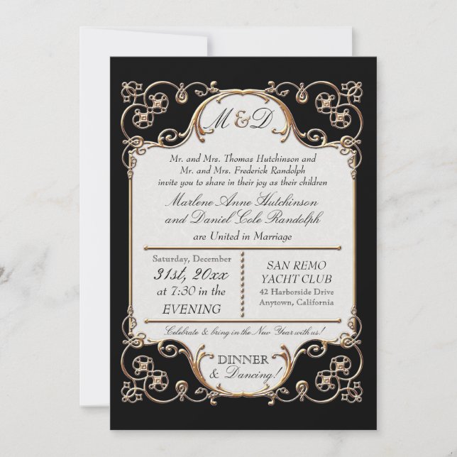 Art Nouveau Roaring 20s Deco Style Modern Elegant Invitation (Front)