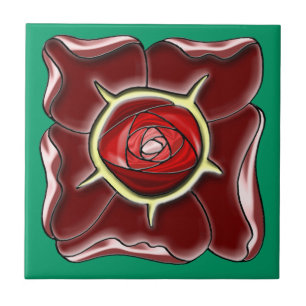 Art Nouveau rose Tile