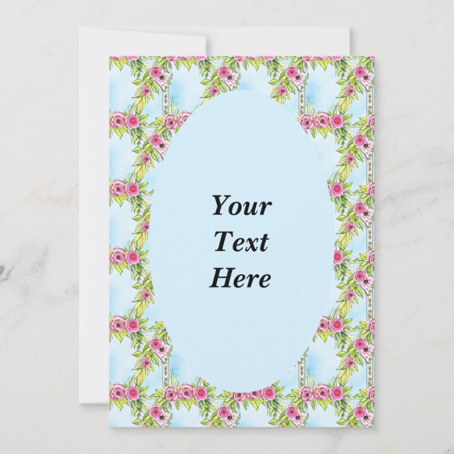 Art Nouveau Rose Weave Pattern Invitation (Front)