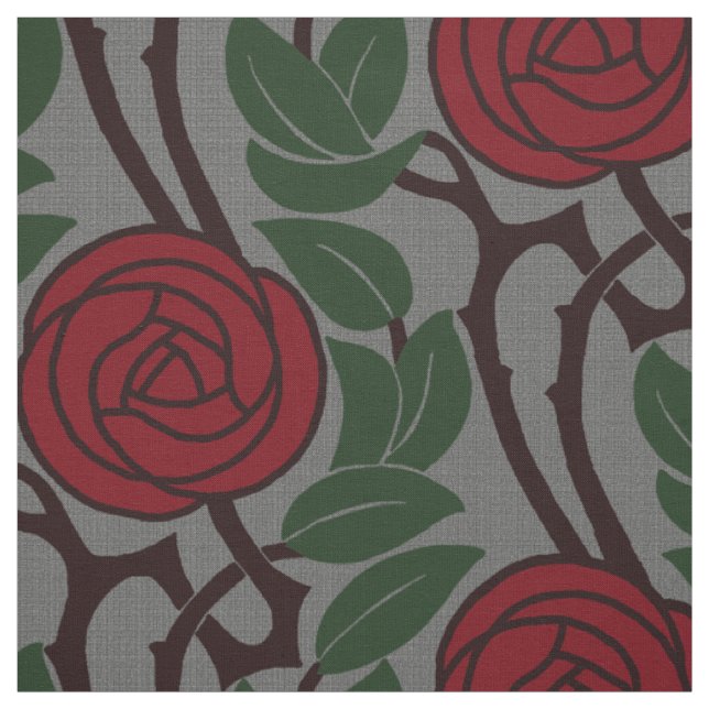 Art Nouveau Roses Fabric (Swatch)