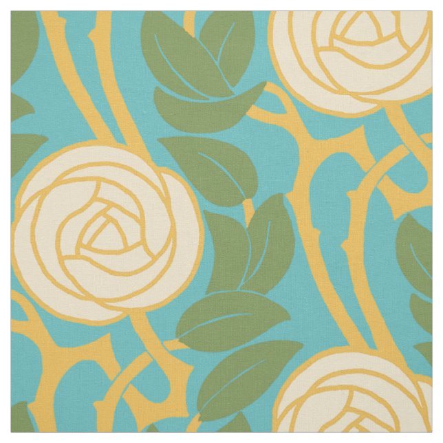 Art Nouveau Roses Fabric (Swatch)