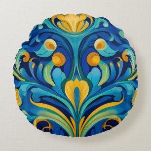 Art Nouveau Round Pillow