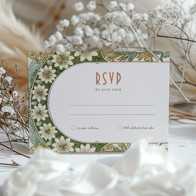 Art Nouveau RSVP Card for Wedding Invitation (Creator Uploaded)