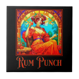 Art Nouveau Rum Punch Tile