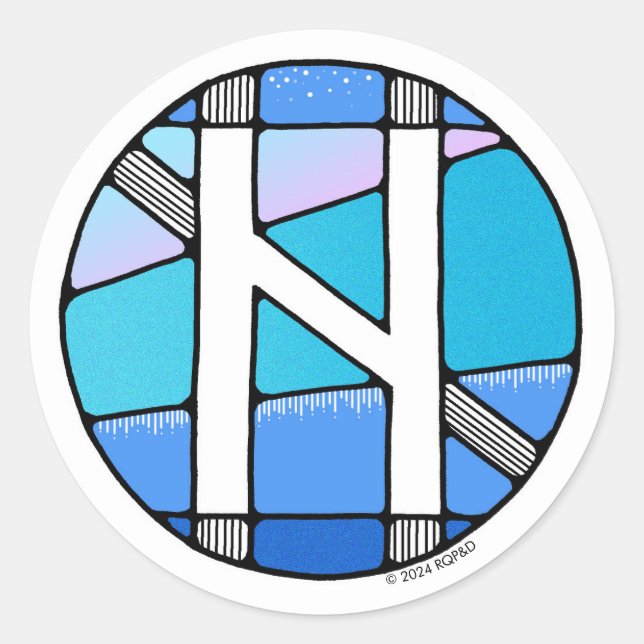 Art Nouveau Rune Hagalaz - TRANSFORMATION! Classic Round Sticker (Front)