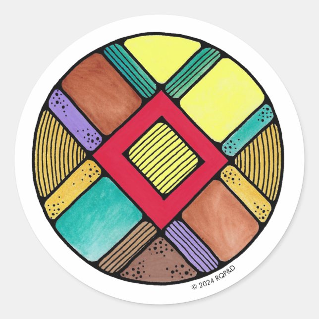 Art Nouveau Rune Ingwaz  - EARTH MAGIC Classic Round Sticker (Front)