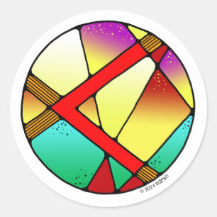 Art Nouveau Rune Kenaz - CREATIVITY Classic Round Sticker