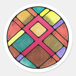 Art Nouveau Rune Othala - HOME & ANCESTRY Classic Round Sticker