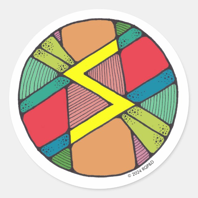 Art Nouveau Rune Sowilo - SUCCESS Classic Round Sticker (Front)