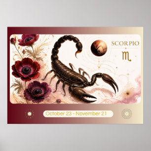 Art Nouveau Scorpio Zodiac Wall Art