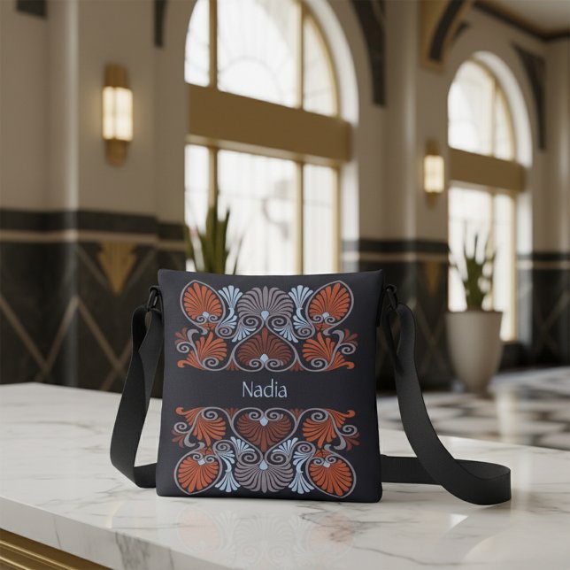 Art Nouveau Scrollwork Personalised Crossbody Bag (Creator Uploaded)