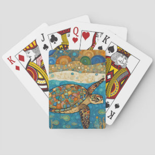 Art Nouveau Sea Turtle Playing Cards