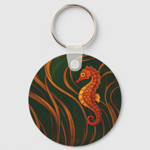 Art Nouveau Seahorse Key Ring