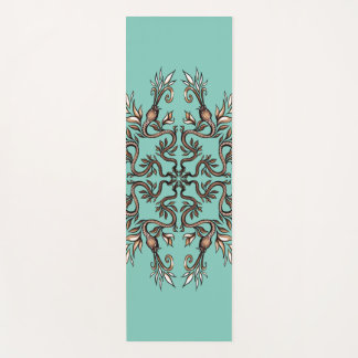 Art Nouveau Serpents Mandala - Dark Acaddemia Teal Yoga Mat
