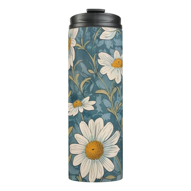Art Nouveau Shasta Daisies Thermal Tumbler (Front)