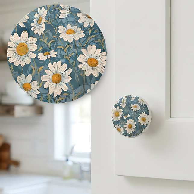 Art Nouveau Shasta Daisy  Ceramic Knob (Creator Uploaded)