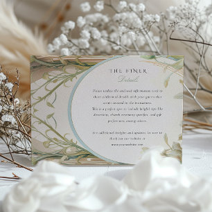 Art Nouveau Splendour: Wedding Information Enclosure Card