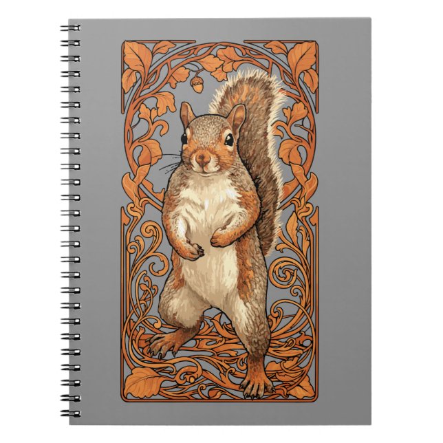 Art Nouveau Squirrel - funny squirrel lover Notebook (Front)