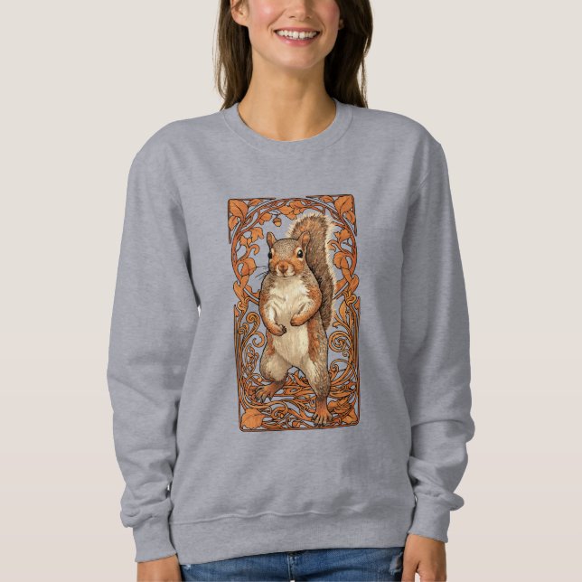 Art Nouveau Squirrel - funny squirrel lover Sweatshirt (Front)