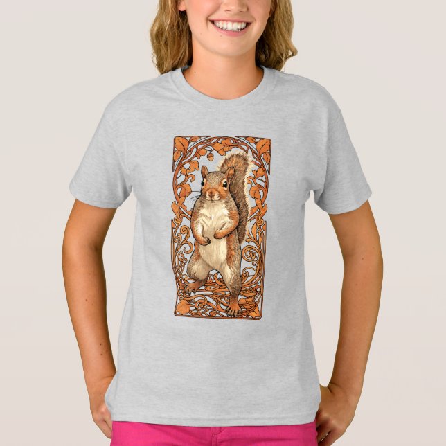 Art Nouveau Squirrel - funny squirrel lover T-Shirt (Front)