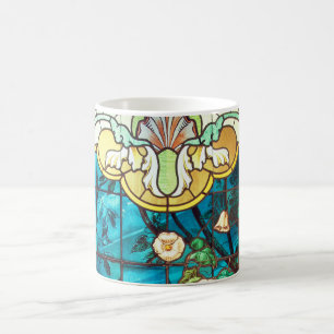 Art nouveau stained glass look floral Victorian Coffee Mug