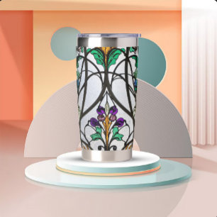 Art Nouveau Stained Glass Look Insulated Tumbler