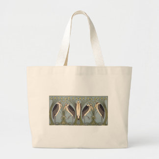 Art Nouveau Storks Large Tote Bag