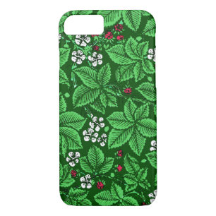 Art Nouveau Strawberries and Leaves, Emerald Green Case-Mate iPhone Case