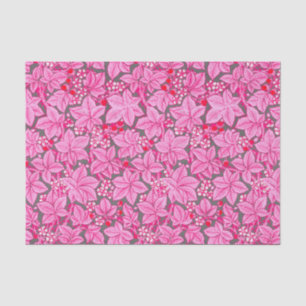Art Nouveau Strawberries and Leaves, Pink and Grey Tissue Paper