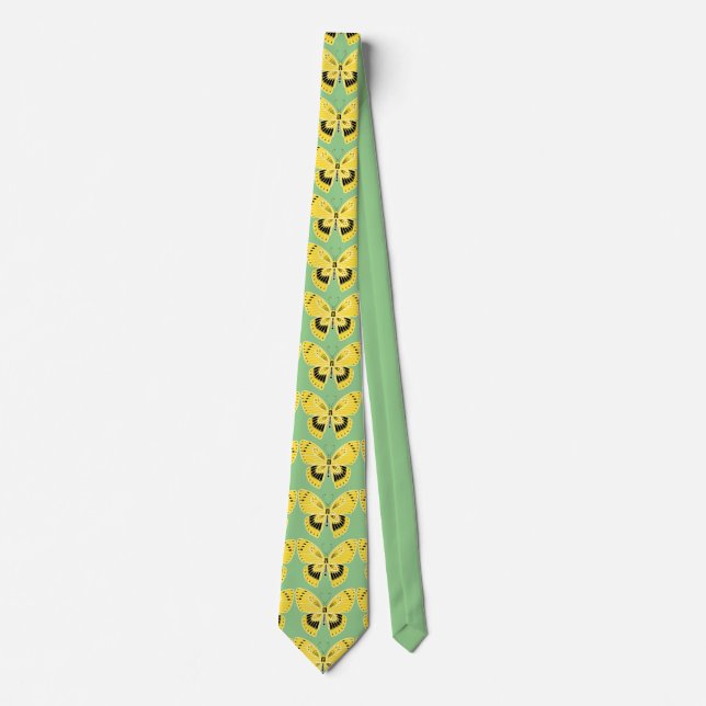 Art Nouveau Style Butterfly Yellow Tie (Front)