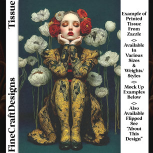 Art Nouveau Style Female Portrait DQ3L Decoupage Tissue Paper