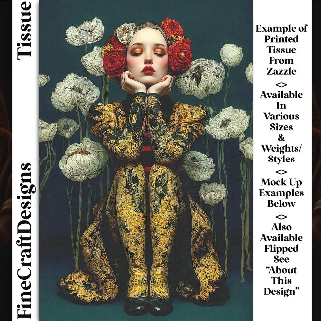 Art Nouveau Style Female Portrait DQ3L Decoupage Tissue Paper (Creator Uploaded)