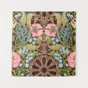 Art Nouveau Style Floral: Coloured Vintage Pattern Tapestry