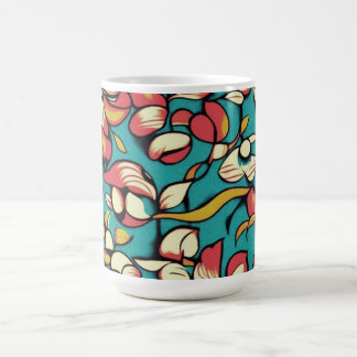 Art Nouveau style Floral in muted Pink and Blue Coffee Mug