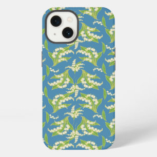 Art Nouveau Style iPad Case, Lilies on Blue iPhone 13 Case
